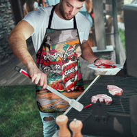 Tropical Christmas In July Candy Cane Surf Apron Vibrant Street Art Beach Graffiti Graphic TS04 - Polynesian Pride
