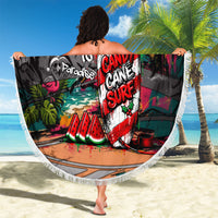 Tropical Christmas In July Candy Cane Surf Beach Blanket Vibrant Street Art Beach Graffiti Graphic TS04 - Polynesian Pride