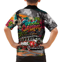 Tropical Christmas In July Candy Cane Surf Family Matching Off Shoulder Maxi Dress and Hawaiian Shirt Vibrant Street Art Beach Graffiti Graphic TS04 - Polynesian Pride