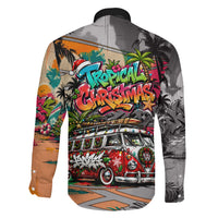 Tropical Christmas In July Candy Cane Surf Family Matching Off Shoulder Short Dress and Hawaiian Shirt Vibrant Street Art Beach Graffiti Graphic TS04 - Polynesian Pride
