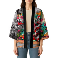 Tropical Christmas In July Candy Cane Surf Kimono Vibrant Street Art Beach Graffiti Graphic TS04 - Polynesian Pride