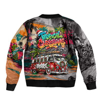Tropical Christmas In July Candy Cane Surf Sleeve Zip Bomber Jacket Vibrant Street Art Beach Graffiti Graphic TS04 - Polynesian Pride