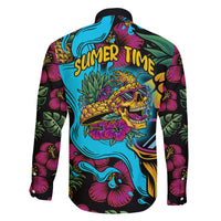 Pineapple Skull Family Matching Off Shoulder Short Dress and Hawaiian Shirt Sumer Time TS04 - Polynesian Pride