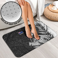 Personalized New Zealand Kiwi Bird Bathroom Set Grunge Maori Tribal Pattern Silver Fern