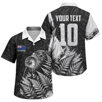 Personalized New Zealand Kiwi Bird Family Matching Mermaid Dress and Hawaiian Shirt Grunge Maori Tribal Pattern Silver Fern