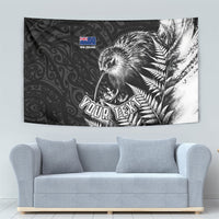 Personalized New Zealand Kiwi Bird Tapestry Grunge Maori Tribal Pattern Silver Fern