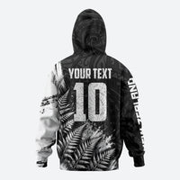 Personalized New Zealand Kiwi Bird Zip Hoodie Grunge Maori Tribal Pattern Silver Fern