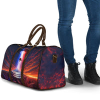 New Zealand Aotearoa Kiwi UFO Travel Bag Sci-Fi Galaxy Sunset Sky Tower And Mountain