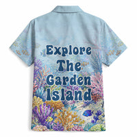 Fiji Taveuni Rainbow Reef Hawaiian Shirt Scuba Diver Vibrant Undersea Coral Garden Watercolor