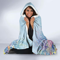 Fiji Taveuni Rainbow Reef Hooded Blanket Scuba Diver Vibrant Undersea Coral Garden Watercolor