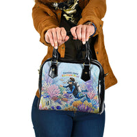Fiji Taveuni Rainbow Reef Shoulder Handbag Scuba Diver Vibrant Undersea Coral Garden Watercolor