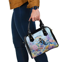 Fiji Taveuni Rainbow Reef Shoulder Handbag Scuba Diver Vibrant Undersea Coral Garden Watercolor
