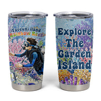 Fiji Taveuni Rainbow Reef Tumbler Cup Scuba Diver Vibrant Undersea Coral Garden Watercolor