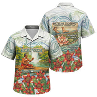 Fiji Taveuni Island Dateline Crossing Family Matching Long Sleeve Bodycon Dress and Hawaiian Shirt Tropical Cultural Landscape With Tagimoucia Floral Pattern
