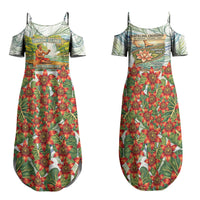 Fiji Taveuni Island Dateline Crossing Family Matching Summer Maxi Dress and Hawaiian Shirt Tropical Cultural Landscape With Tagimoucia Floral Pattern