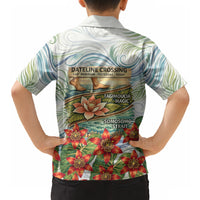 Fiji Taveuni Island Dateline Crossing Hawaiian Shirt Tropical Cultural Landscape With Tagimoucia Floral Pattern