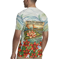 Fiji Taveuni Island Dateline Crossing Rugby Jersey Tropical Cultural Landscape With Tagimoucia Floral Pattern