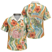 Hawaii Aloha Academy Back To School Family Matching Tank Maxi Dress and Hawaiian Shirt Sea Turtle Tropical Hibiscus Flowers Retro Psychedelic