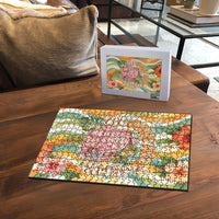 Hawaii Aloha Academy Back To School Puzzle Sea Turtle Tropical Hibiscus Flowers Retro Psychedelic