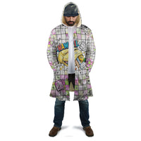 Hawaii Cruising Back To School Cloak Grid Pattern With School Bag And Vintage Surf Van