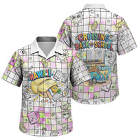 Hawaii Cruising Back To School Family Matching Puletasi and Hawaiian Shirt Grid Pattern With School Bag And Vintage Surf Van