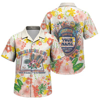 Personalized Hawaii School Club Back To Class Family Matching Puletasi and Hawaiian Shirt Retro Tropical Hibiscus Pattern With Open Notebook TS04 Son's Shirt White Orange - Polynesian Pride