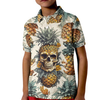 Pineapple Skull Kid Polo Shirt Summer Paradise TS04 - Polynesian Pride