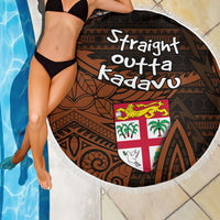 Straight Outta Kadavu Fiji Beach Blanket Tribal Polynesian Tattoo Coat Of Arms Flag