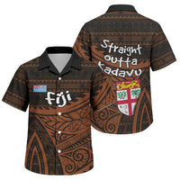 Straight Outta Kadavu Fiji Family Matching Tank Maxi Dress and Hawaiian Shirt Tribal Polynesian Tattoo Coat Of Arms Flag