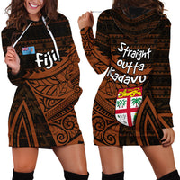 Straight Outta Kadavu Fiji Hoodie Dress Tribal Polynesian Tattoo Coat Of Arms Flag