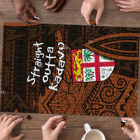 Straight Outta Kadavu Fiji Puzzle Tribal Polynesian Tattoo Coat Of Arms Flag