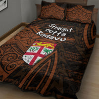 Straight Outta Kadavu Fiji Quilt Bed Set Tribal Polynesian Tattoo Coat Of Arms Flag
