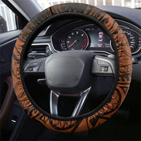 Straight Outta Kadavu Fiji Steering Wheel Cover Tribal Polynesian Tattoo Coat Of Arms Flag