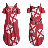 Wallis And Futuna Couples Matching Summer Maxi Dress and Hawaiian Shirt Polynesian Tattoo Flag Map