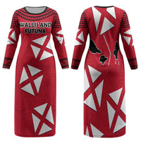 Wallis And Futuna Family Matching Long Sleeve Bodycon Dress and Hawaiian Shirt Polynesian Tattoo Flag Map