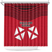 Wallis And Futuna Shower Curtain Polynesian Tattoo Flag Map