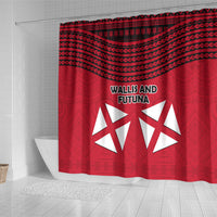 Wallis And Futuna Shower Curtain Polynesian Tattoo Flag Map