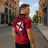 Wallis And Futuna Zipper Polo Shirt Polynesian Tattoo Flag Map