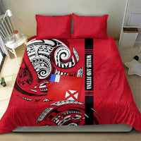 Wallis And Futuna Bedding Set Tribal Polynesian Tattoo Flag Motif
