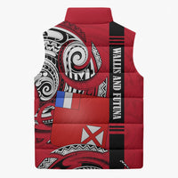 Wallis And Futuna Sleeveless Puffer Jacket Tribal Polynesian Tattoo Flag Motif