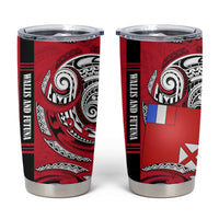 Wallis And Futuna Tumbler Cup Tribal Polynesian Tattoo Flag Motif