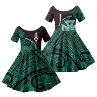 Wallis And Futuna Family Matching Summer Maxi Dress and Hawaiian Shirt Tribal Polynesian Tattoo Heritage Cross Flag