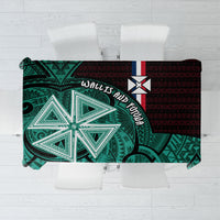 Wallis And Futuna Tablecloth Tribal Polynesian Tattoo Heritage Cross Flag