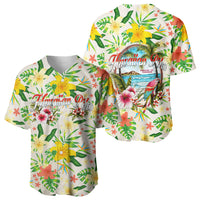 Hawaiian Piko Threads Of Paradise Aloha Baseball Jersey Tropical Hibiscus Plumeria