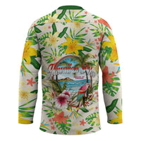 Hawaiian Piko Threads Of Paradise Aloha Hockey Jersey Tropical Hibiscus Plumeria