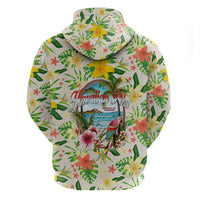 Hawaiian Piko Threads Of Paradise Aloha Zip Hoodie Tropical Hibiscus Plumeria