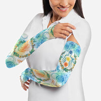Hawaiian Piko Cultural Pride Aloha Arm Sleeves Watercolor Spiral Art - Tropical Plumeria Lei Garland