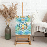 Hawaiian Piko Cultural Pride Aloha Canvas Wall Art Watercolor Spiral Art - Tropical Plumeria Lei Garland