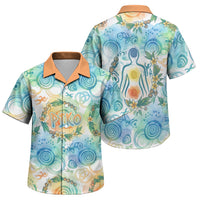 Hawaiian Piko Cultural Pride Aloha Family Matching Puletasi and Hawaiian Shirt Watercolor Spiral Art - Tropical Plumeria Lei Garland