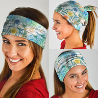 Hawaiian Piko Cultural Pride Aloha Neck Gaiter Watercolor Spiral Art - Tropical Plumeria Lei Garland